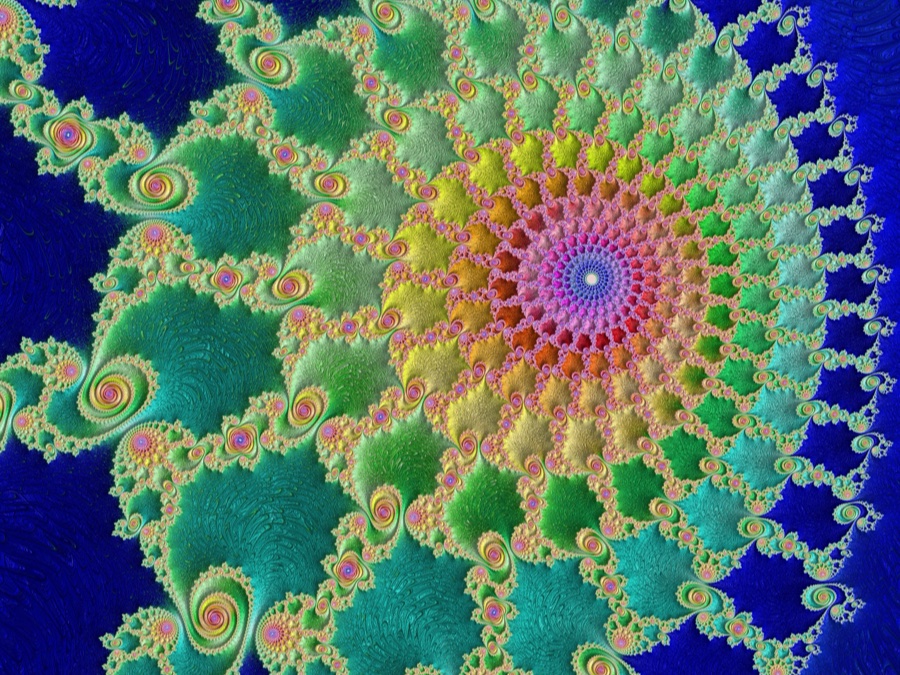 Blue Green Spiral Center